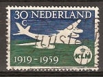 Sellos del Mundo : Europa : Holanda : 41a Aniv de KLM (Royal Dutch Airlines).