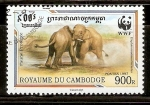 Stamps Cambodia -  ELEFANTES