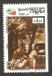 Stamps Cambodia -  Kampuchea 592 - El martirio de San Pedro, de Domenichino