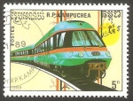 Sellos de Asia - Camboya -  Kampuchea - 866 - Tren nacional 