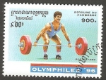 Stamps Cambodia -  Halterofilia