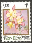 Sellos del Mundo : Asia : Laos : Flor de jardín