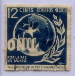 Stamps Mexico -  ONU  Por la Paz del Mundo