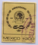 Stamps : America : Mexico :  50 ANIV.FSTSE  "POR UN ESTADO AL SERVICIO DEL PUEBLO"