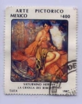 Stamps : America : Mexico :  ARTE PICTORICO DE MEXICO "Saturnino Herran La criolla del rebozo 1917"
