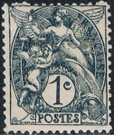 Stamps : Europe : France :  ALEGORÍA DE LA REPÚBLICA. TIPO BLANC 1900-24 Y&T Nº 107a