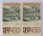 Sellos del Mundo : America : M�xico : CENTENARIO DE LA CONSTITUCION  DE 1857