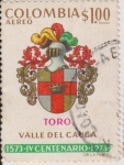 Stamps : America : Colombia :  Toro Valle del Cauca