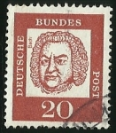 Stamps Germany -  JOHANN SEBASTIAN BACH - D.B POST