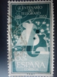 Stamps Spain -  Ed:118. Centenario del Telégrafo 1855.1955