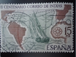Stamps Spain -  II Centenario  Correo de Indias.