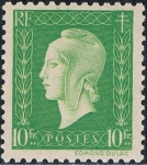Stamps : Europe : France :  MARIANNE DE DULAC 1945. Y&T Nº 698. RESERVADO