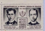 Stamps : America : Mexico :  CINCUENTENARIO DE LA HEROICA DEFENSA DE VERACRUZ "  Teniente  Jose Azueta - Cadete Virgilio Uribe"