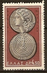 Stamps : Europe : Greece :  791 - Moneda antigua, Apolo y El Laberinto