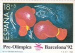 Sellos de Europa - Espa�a -  Pre-Olímpica Barcelona-92  boxeo        (O)