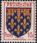 Stamps : Europe : France :  ESCUDOS DE PROVINCIAS 1951. ARTOIS. Y&T Nº 901