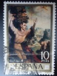 Sellos de Europa - Espaa -  Ed:1972- Día del Sello- Luis de Morales ¨El Divino San Francisco de Ssis¨Pintura de Luis de Morales