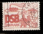 Stamps : Europe : Denmark :  LOCOMOTORA,  FERRY  Y  TRANSEUNTES
