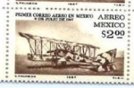 Sellos de America - M�xico -  PRIMER CORREO AEREO EN MEXICO 