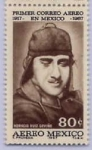 Stamps : America : Mexico :  PRIMER CORREO AEREO EN MEXICO 1917 " Horacio Ruiz Gaviño "