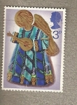 Stamps United Kingdom -  Angel con instrumento musical