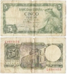 monedas del Mundo : Europa : Espa�a :  Cinco pesetas