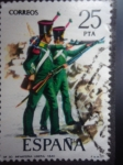 Stamps Spain -  Ed:2385- Uniformes Militares- Capitán Artillería-Seccióens Montadas 1862