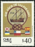 Stamps Chile -  450 AÑOS CIUDAD DE VALPARAISO