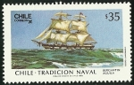 Stamps Chile -  BERGANTIN AGUILA - TRADICION NAVAL