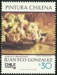 Stamps Chile -  PINTURA CHILENA - JUNCOS Y CRISANTEMOS