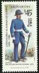 Stamps Chile -  CENTENARIO ACADEMIA DE GUERRA - OFICIAL DEL ESTADO MAYOR GENERAL 1878