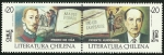 Stamps Chile -  LITERATURA CHILENA - PEDRO DE OÑA Y VICENTE HUIDOBRO