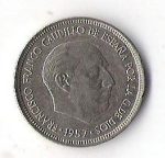 monedas de Europa - Espa�a -  05A - FRANCISCO FRANCO CAUDILLO DE ESPAÑA POR LA GRACIA DE DIOS 1957
