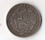 monedas de America - Per� -  01B - FIRME Y FELIZ POR LA UNION 1887