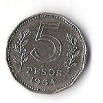monedas de America - Argentina -  02B - REPUBLICA ARGENTINA 1964