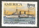 Stamps Uruguay -  1488 - Upaep, Barco de vapor