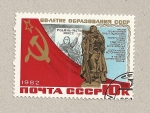 Stamps Russia -  Trabajador en un podio
