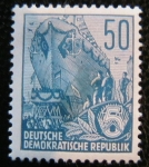 Stamps Germany -  5º Aniversario Republica Democratica