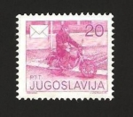 Stamps : Europe : Yugoslavia :  Repartiendo correo en moto