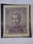 Stamps : America : Chile :  Francisco Antonio Pinto y Díaz de la Puente 1785-1858. (Pres. del 1827 al 1829)