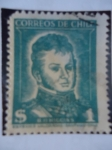 Stamps Chile -  Bernardo O´Higgins 78-1842. (Director Supremo de Chile 1817 al 1823)