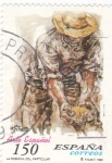 Stamps Spain -  Arte Español- La cosecha    (P)