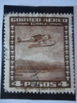 Stamps : America : Chile :  Hidroavión y Volcán
