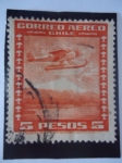 Stamps America - Chile -  Hidroavión y Volcán