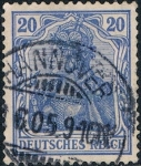 Stamps : Europe : Germany :  ALEGORÍA DE GERMANIA 1902-04. LEYENDA DEUTCHES REICH. Y&T Nº 70