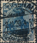Stamps Germany -  ALEGORÍA DE GERMANIA 1920-22. LEYENDA DEUTCHES REICH. FILIGRANA LOSANGES. Y&T Nº 122