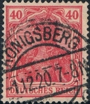 Stamps : Europe : Germany :  ALEGORÍA DE GERMANIA 1920-22. LEYENDA DEUTCHES REICH. FILIGRANA LOSANGES. Y&T Nº 123