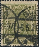 Stamps : Europe : Germany :  ALEGORÍA DE GERMANIA 1920-22. LEYENDA DEUTCHES REICH. FILIGRANA LOSANGES. Y&T Nº 125
