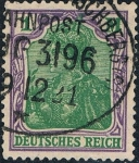 Sellos de Europa - Alemania -  ALEGORÍA DE GERMANIA 1920-22. LEYENDA DEUTCHES REICH. FILIGRANA LOSANGES. Y&T Nº 128