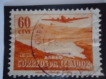 Stamps Ecuador -  Laguna de San Pablo - Duglas DC-4